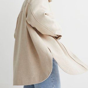 Joie Neutral Cream Tone Thick Shirt Jacket (Shacket)